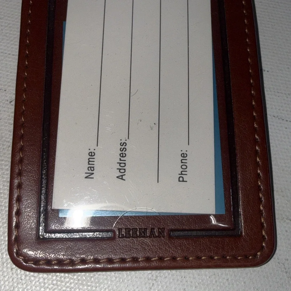 Explore Georgia Travel Accessory Brown Leather Customizable Luggage Tag NWOT